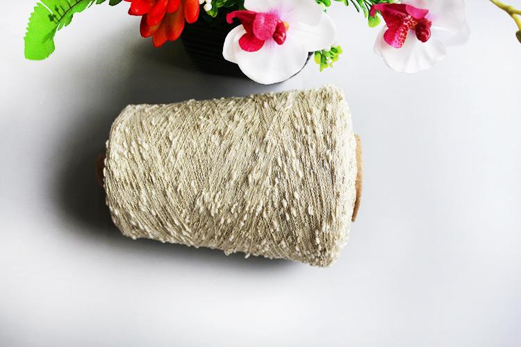 厂家直销金线结子纱125nm75 涤纶与金线交织的花式纱线纺织新宠
